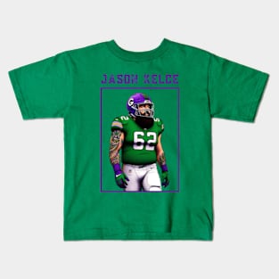 Jason Kelce in his Philadelphia Eagles uniform Kids T-Shirt